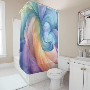 Rainbow smoke swirl pattern shower curtain