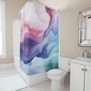 Rainbow smoke swirl pattern shower curtain