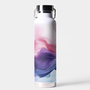 Rainbow smoke swirl pattern water bottle