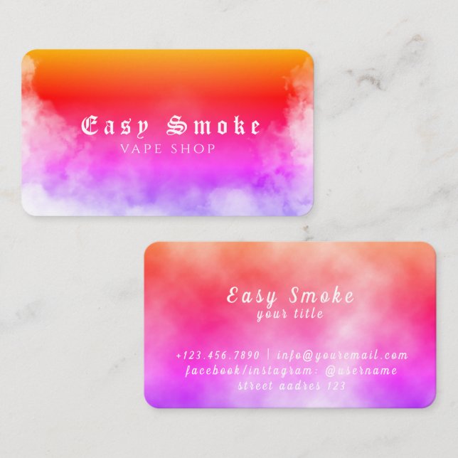 Rainbow Smoke Vape Shop Business Card (Front/Back)