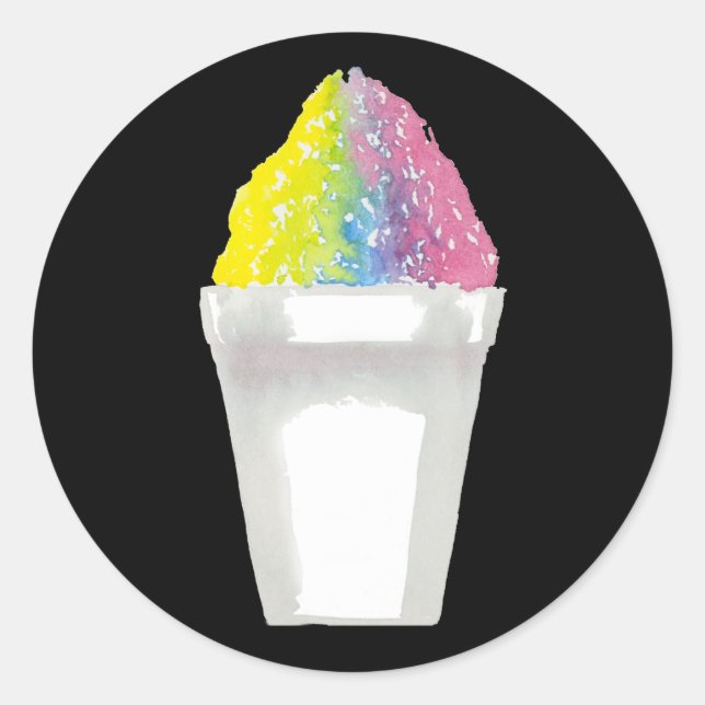 Rainbow Sno-ball Pink Classic Round Sticker (Front)