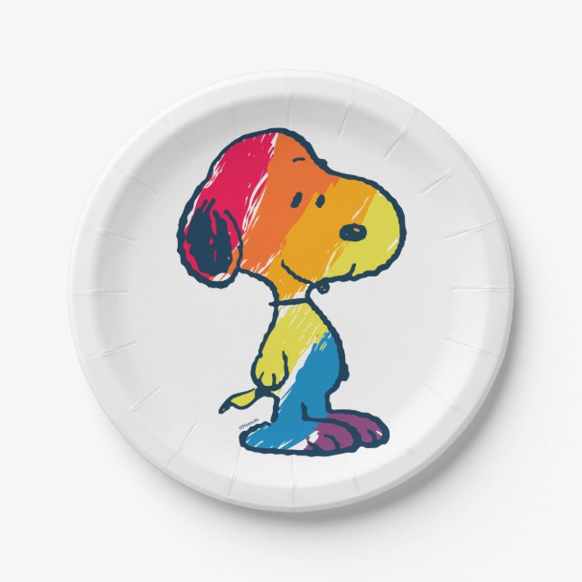 Rainbow Snoopy Paper Plate (Front)