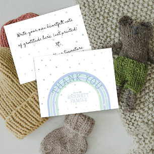 Rainbow & Snow Flurry Thank You Card