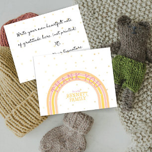 Rainbow & Snow Flurry Thank You Card