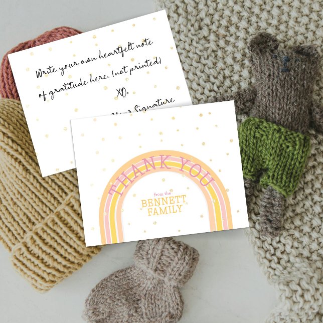 Rainbow & Snow Flurry Thank You Card (Creator Uploaded)