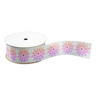 Rainbow Snowflake Grosgrain Ribbon