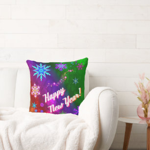 Rainbow Snowflakes Cushion