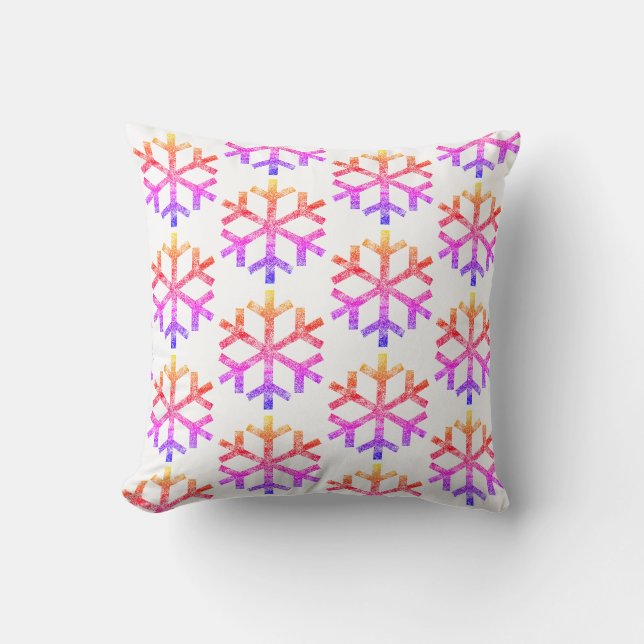 Rainbow Snowflakes For Sofa Couch Chaise Lounge Cushion (Front)