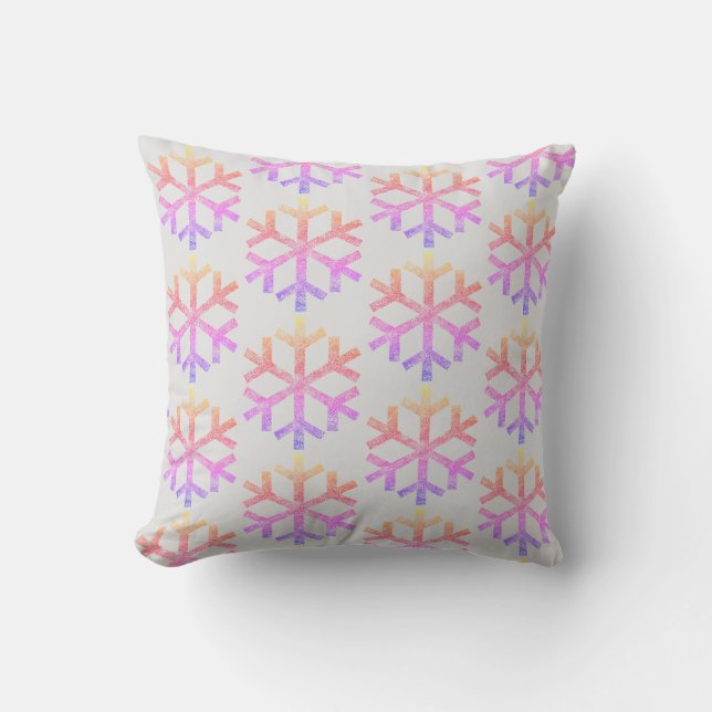 Rainbow Snowflakes For Sofa Couch Chaise Lounge Cushion (Front)