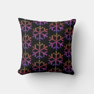 Rainbow Snowflakes For Sofa Couch Chaise Lounge Cushion
