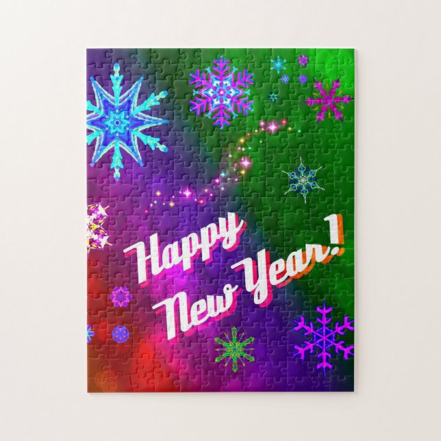 Rainbow Snowflakes Jigsaw Puzzle (Vertical)