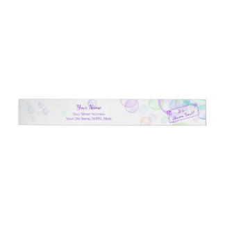 Rainbow Soap Bubbles Baby Shower Wrap Around Label