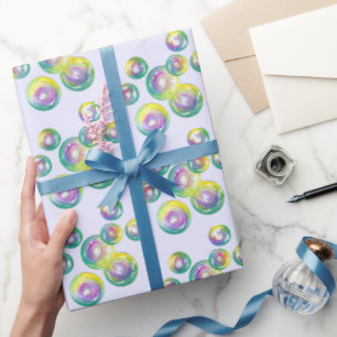 Rainbow Soap Bubbles Bubble Wand Summertime Fun Wrapping Paper