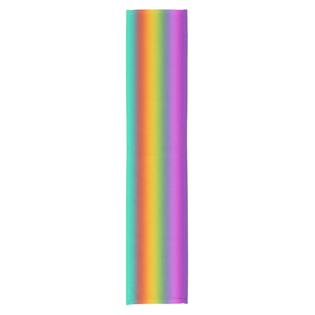RAINBOW soft Stripes Pattern + your idea Short Table Runner (Front)