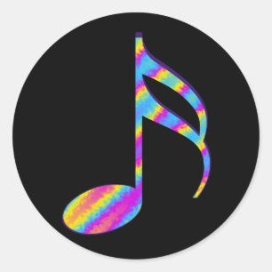 rainbow song classic round sticker