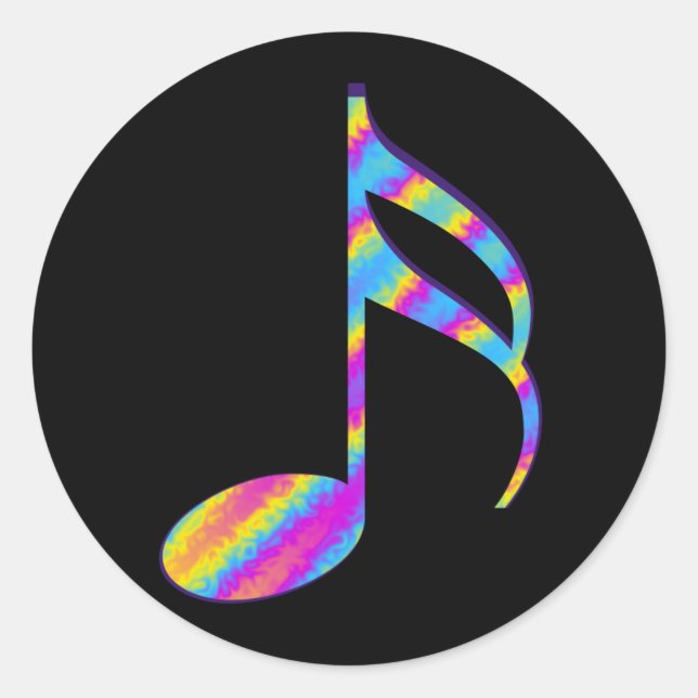 rainbow song classic round sticker (Front)