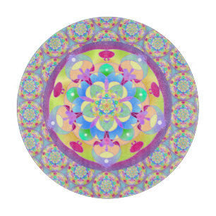 Rainbow Song Mandala Cutting Board