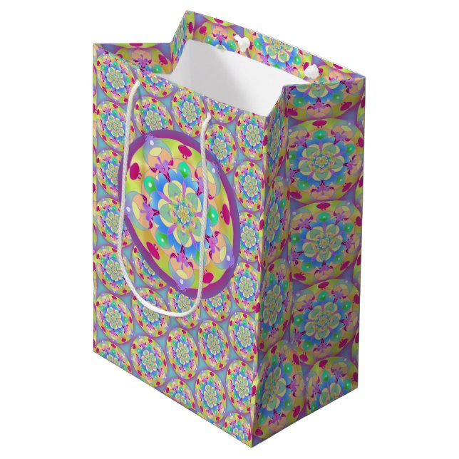 Rainbow Song Mandala Medium Gift Bag (Front Angled)