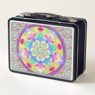 Rainbow Song Mandala  Metal Lunch Box