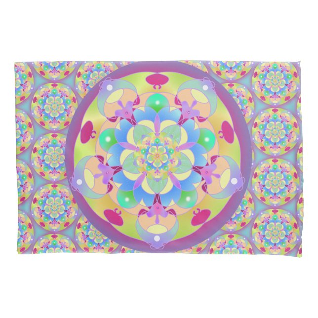 Rainbow Song Mandala Pillowcase (Front)
