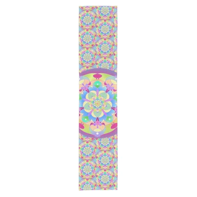 Rainbow Song Mandala Short Table Runner (Front)