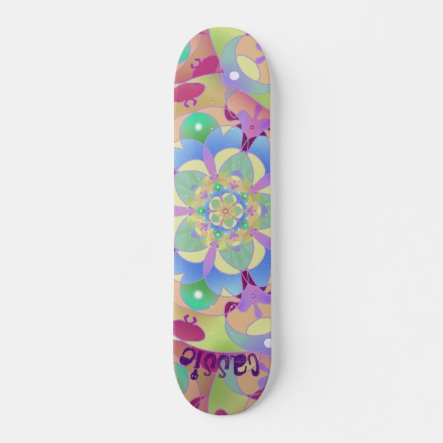 Rainbow Song Mandala  Skateboard (Front)