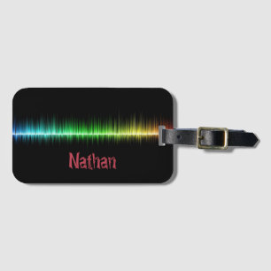 Rainbow Sound Audio Image Music Luggage Tag