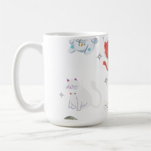 Rainbow Space Cats Galaxy Dreams Cute Kawaii Coffee Mug