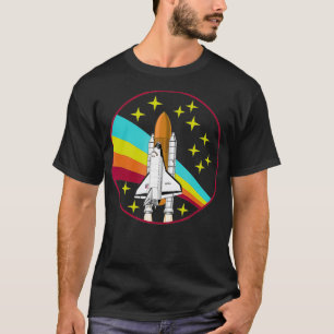 Rainbow Space Shuttle Rocket Launch  T-Shirt