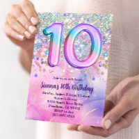 Rainbow Sparkle Glitter 10th Birthday Party