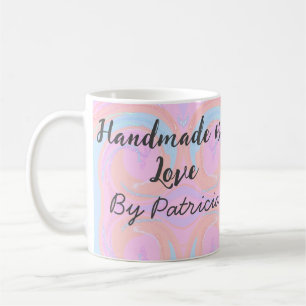 Rainbow sparkle handmade with love add name text coffee mug