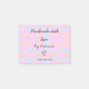 Rainbow sparkle handmade with love add name text post-it notes