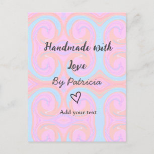Rainbow sparkle handmade with love add name text postcard