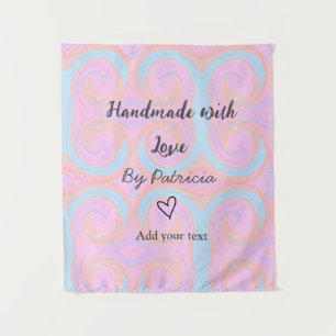 Rainbow sparkle handmade with love add name text tapestry