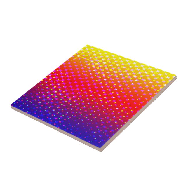 Rainbow Sparkle Pattern Ceramic Tile (Side)