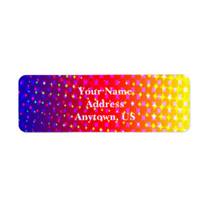 Rainbow Sparkle Pattern Return Address Label