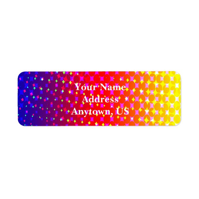 Rainbow Sparkle Pattern Return Address Label (Front)