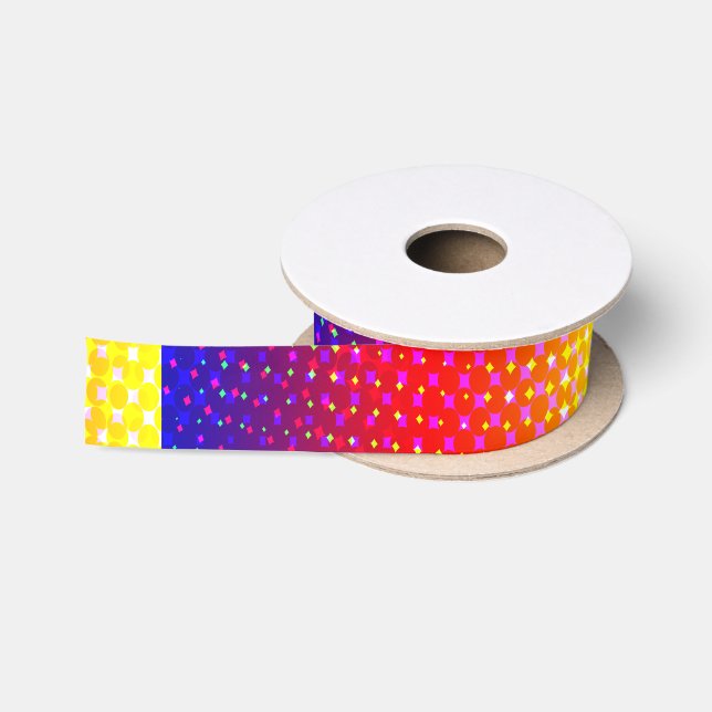 Rainbow Sparkle Pattern Satin Ribbon (Spool)