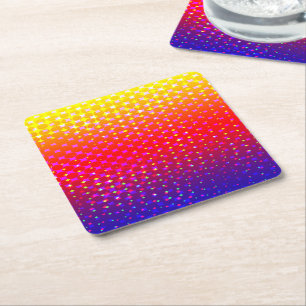 Rainbow Sparkle Pattern Square Paper Coaster