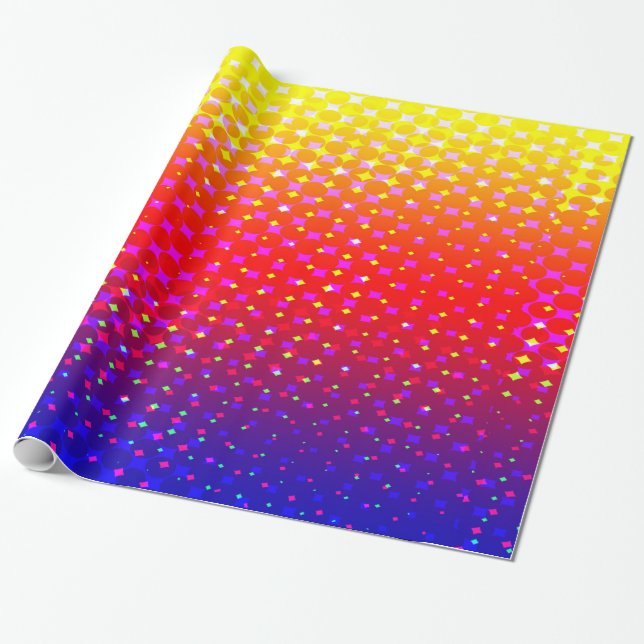 Rainbow Sparkle Pattern Wrapping Paper (Unrolled)