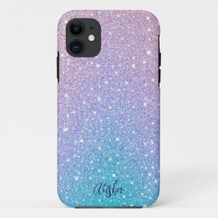 Rainbow sparkles girls Custom Name iPhone 11 Case
