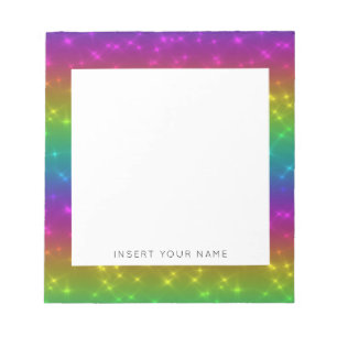 Rainbow Sparkles Personalised Notepad 5.5" x 6"