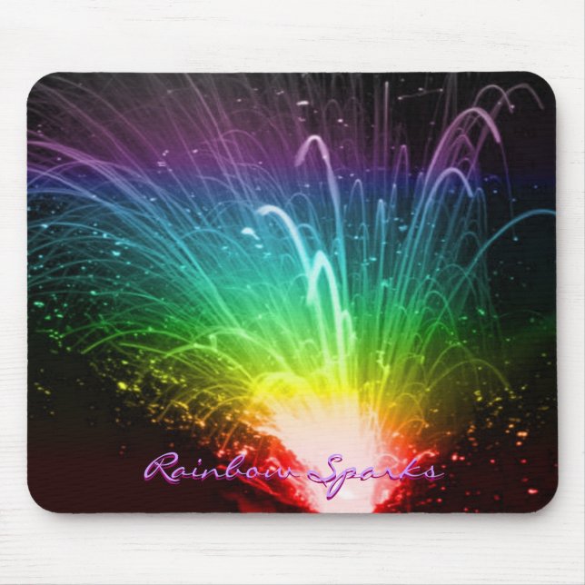 Rainbow Sparks Mouse Pad (Front)