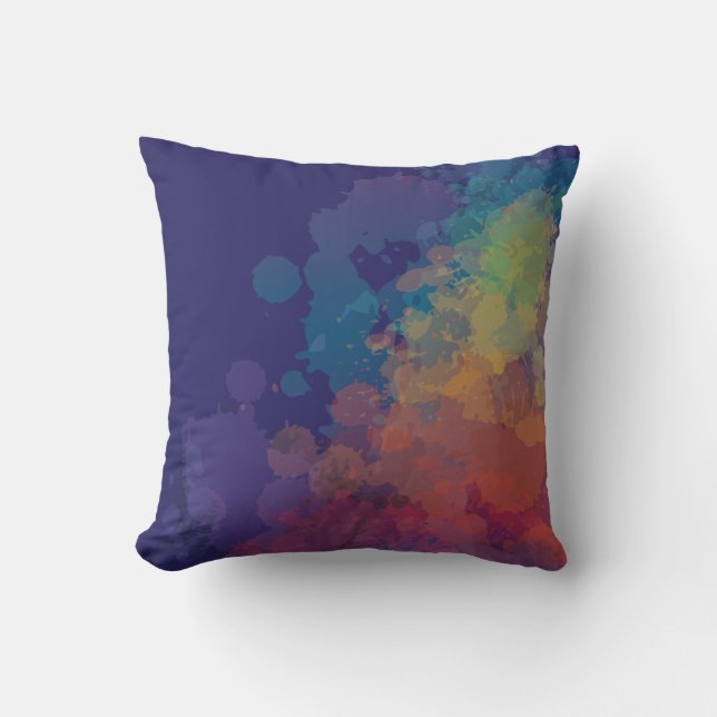Rainbow Spatter Cushion (Front)