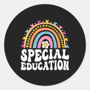 Rainbow Special Education Teacher Sped Classic Round Sticker