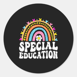 Rainbow Special Education Teacher Sped Classic Round Sticker