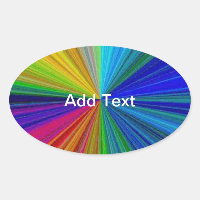 Rainbow Spectrum Colour Wheel Oval Sticker (Front)