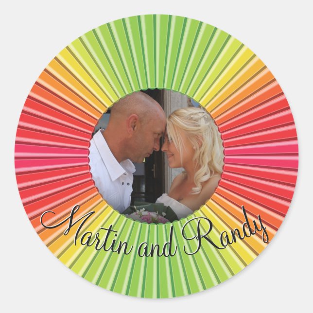Rainbow Spectrum Loving Chic Style Classic Round Sticker (Front)