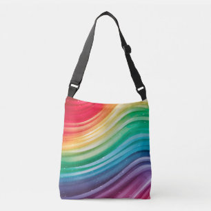Rainbow Spectrum Waves Crossbody Bag