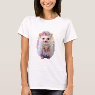 Rainbow Spiked Pastel Hedgehog Portrait Women T-Shirt